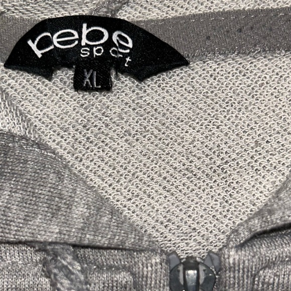 BEBE Women's Grey Full Zip Hoodie - Picture 3 of 4